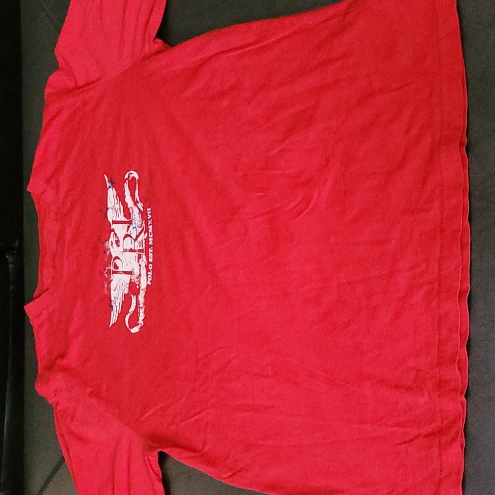 Red polo shirt